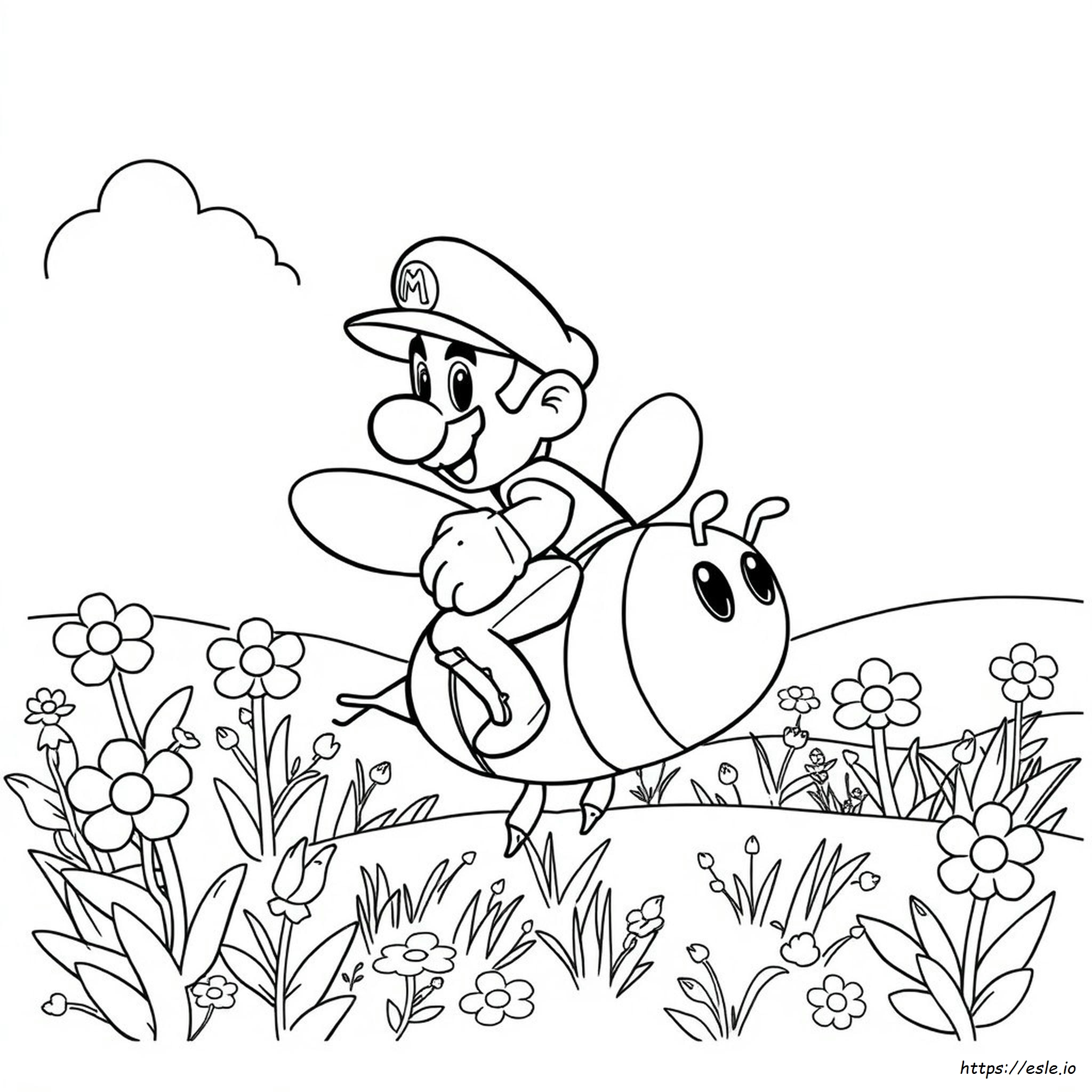 Bee Mario Coloring Pages