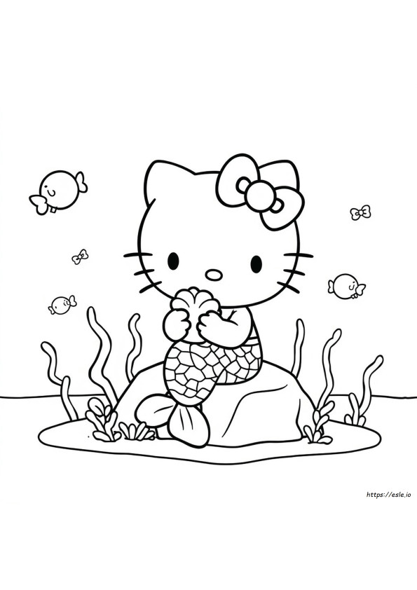 Hello Kitty Mermaid Coloring