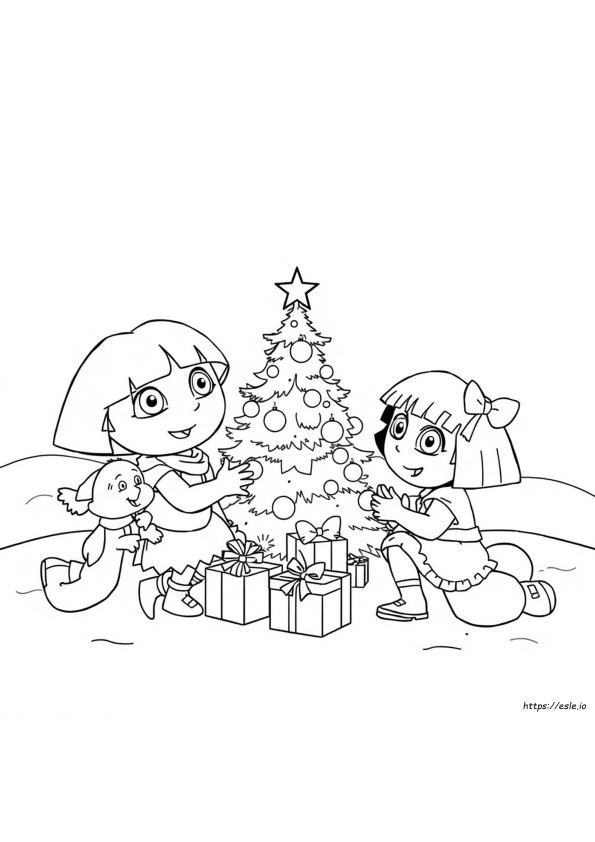 Dora L'esploratrice Natale Immagini Da Colorare