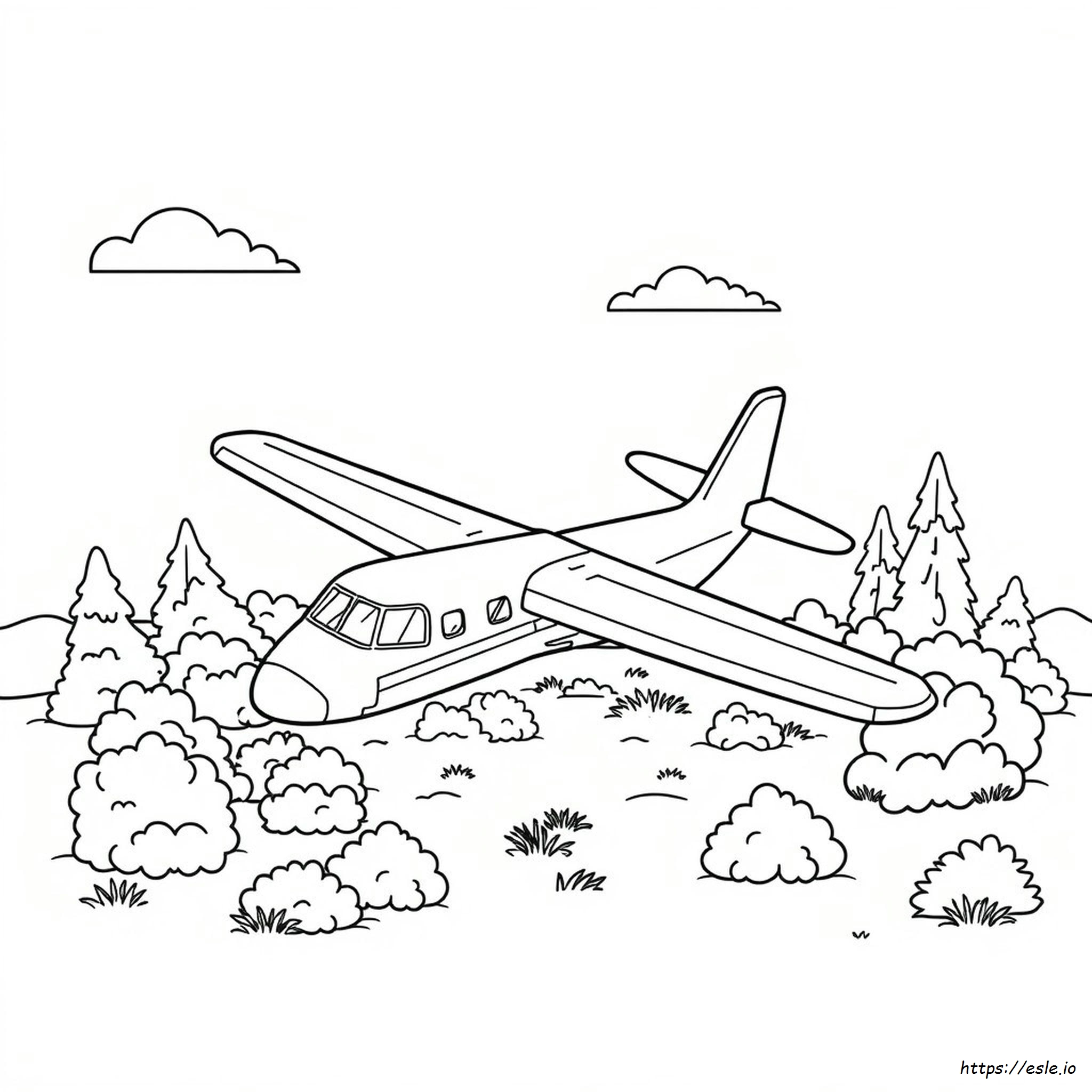 Plane Crash Coloring Pages