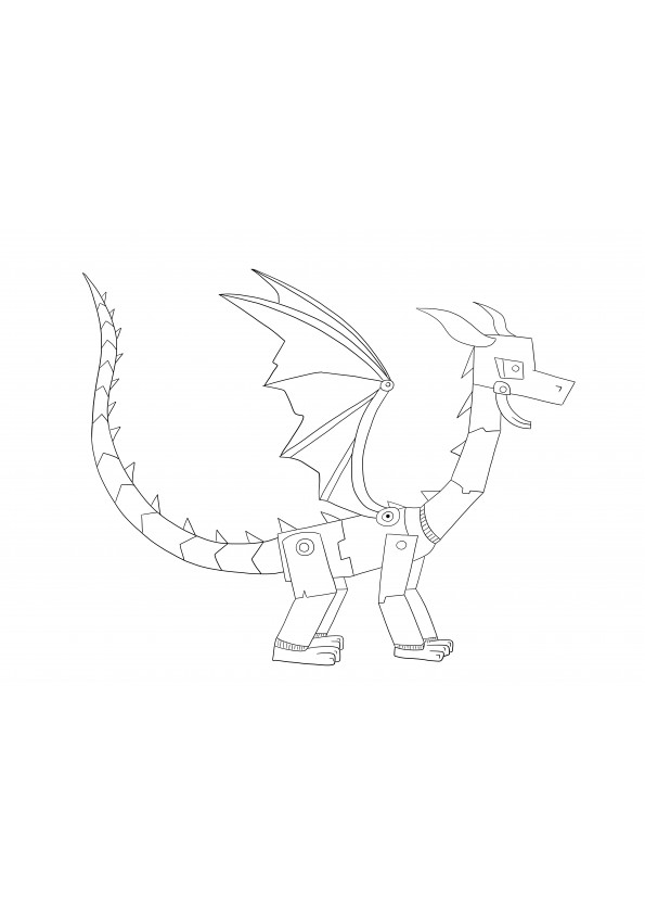Ender Dragon aus dem Spiel Minecraft Malvorlage zum kostenlosen Ausdrucken