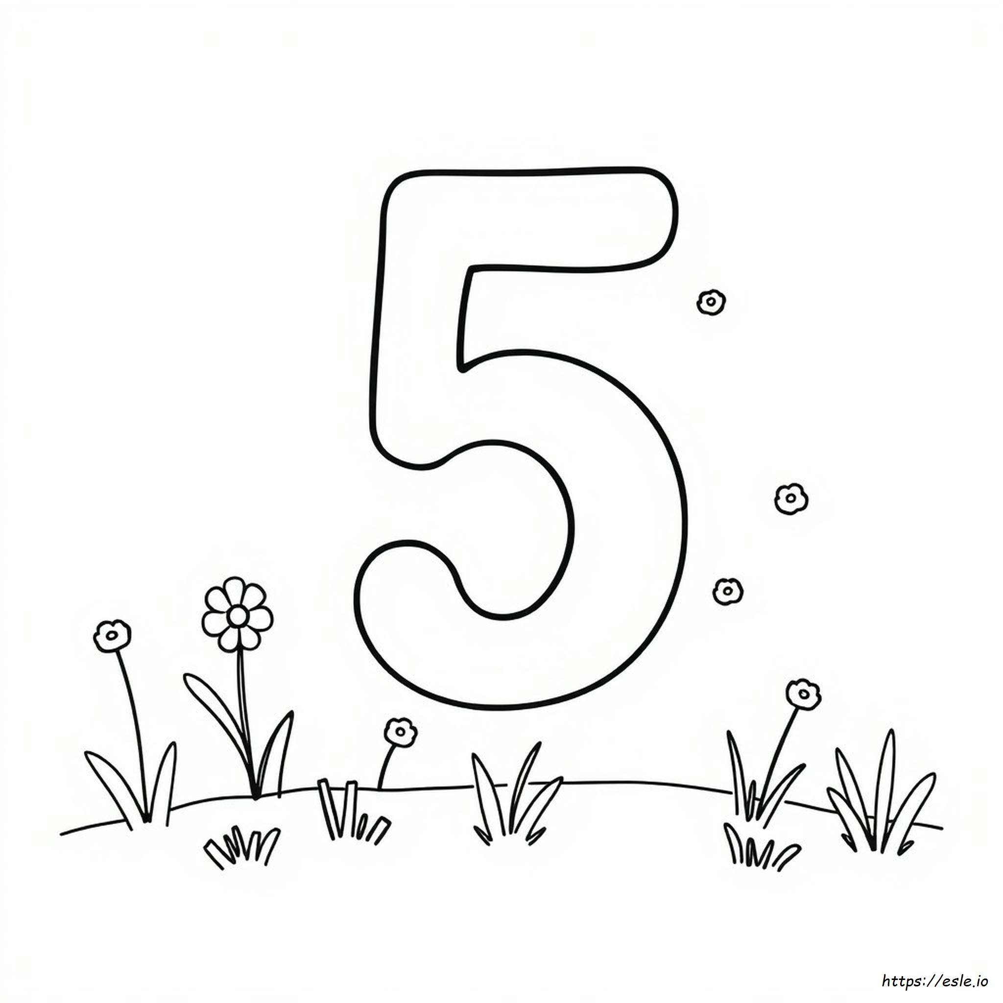 Coloriage Numéro 5 À Imprimer