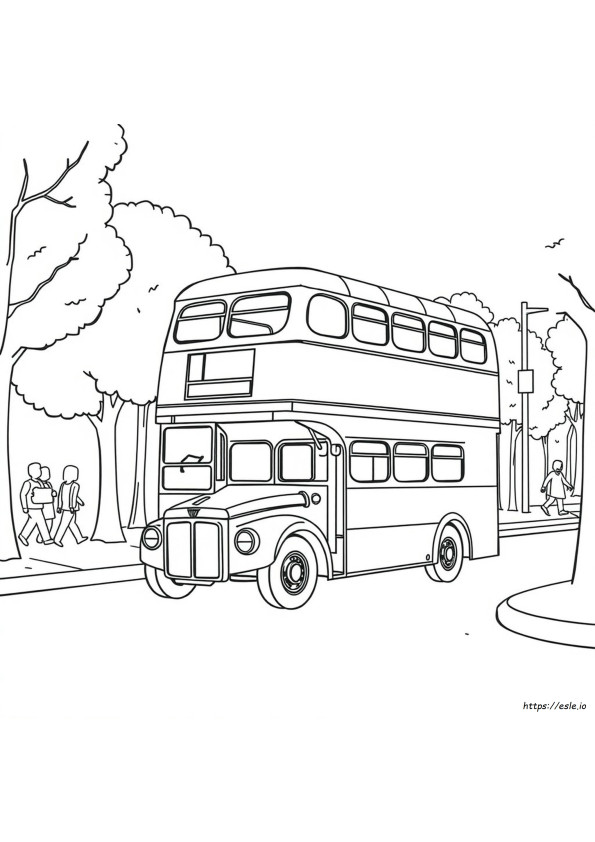 Double Decker Bus Coloring Page