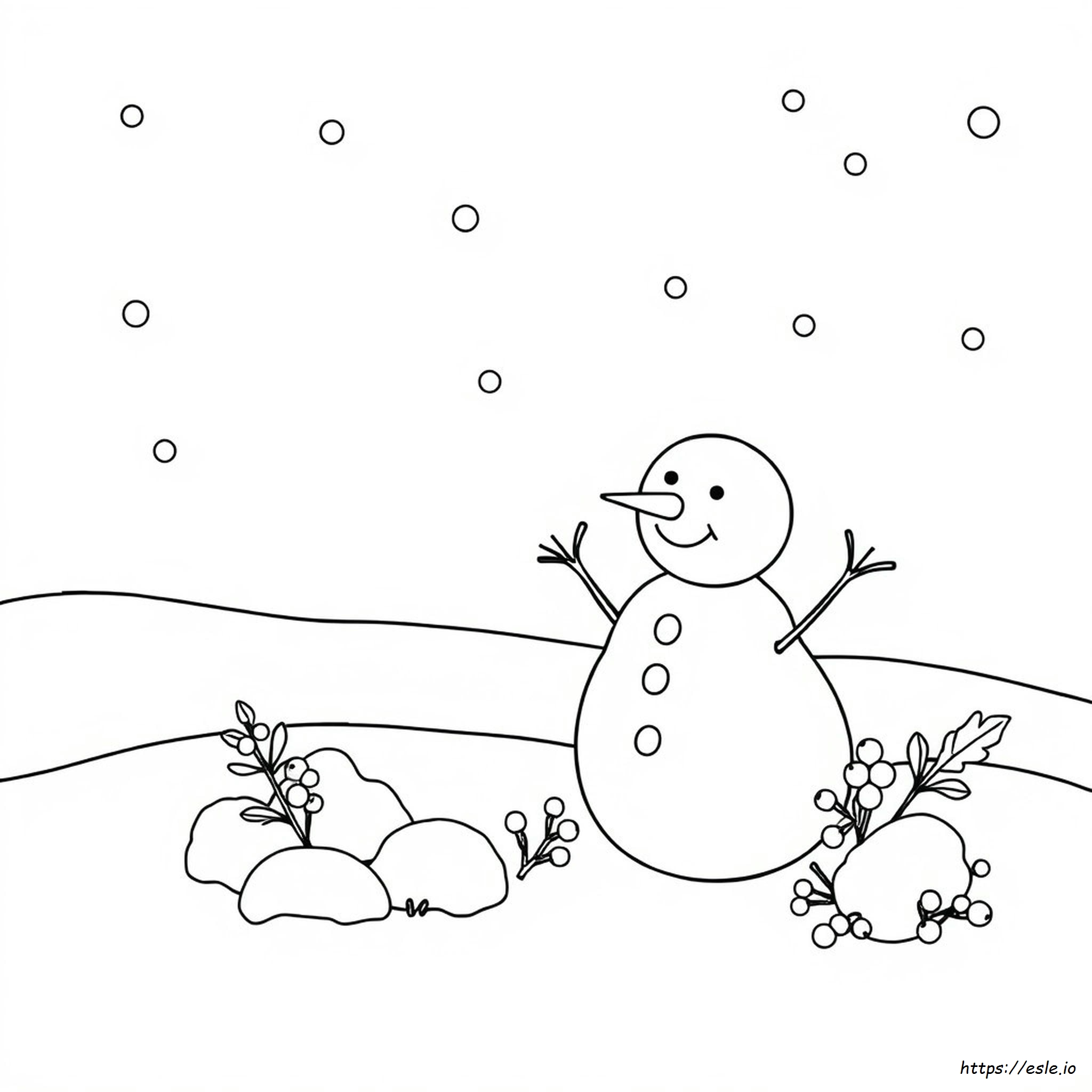 Free Coloring Pages For Kids Snowman