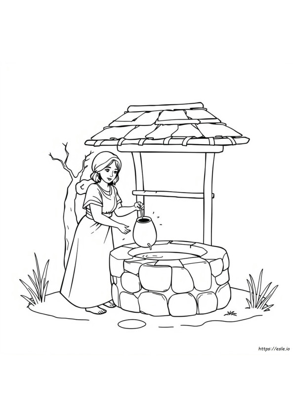 Woman At The Well Coloring Sheet