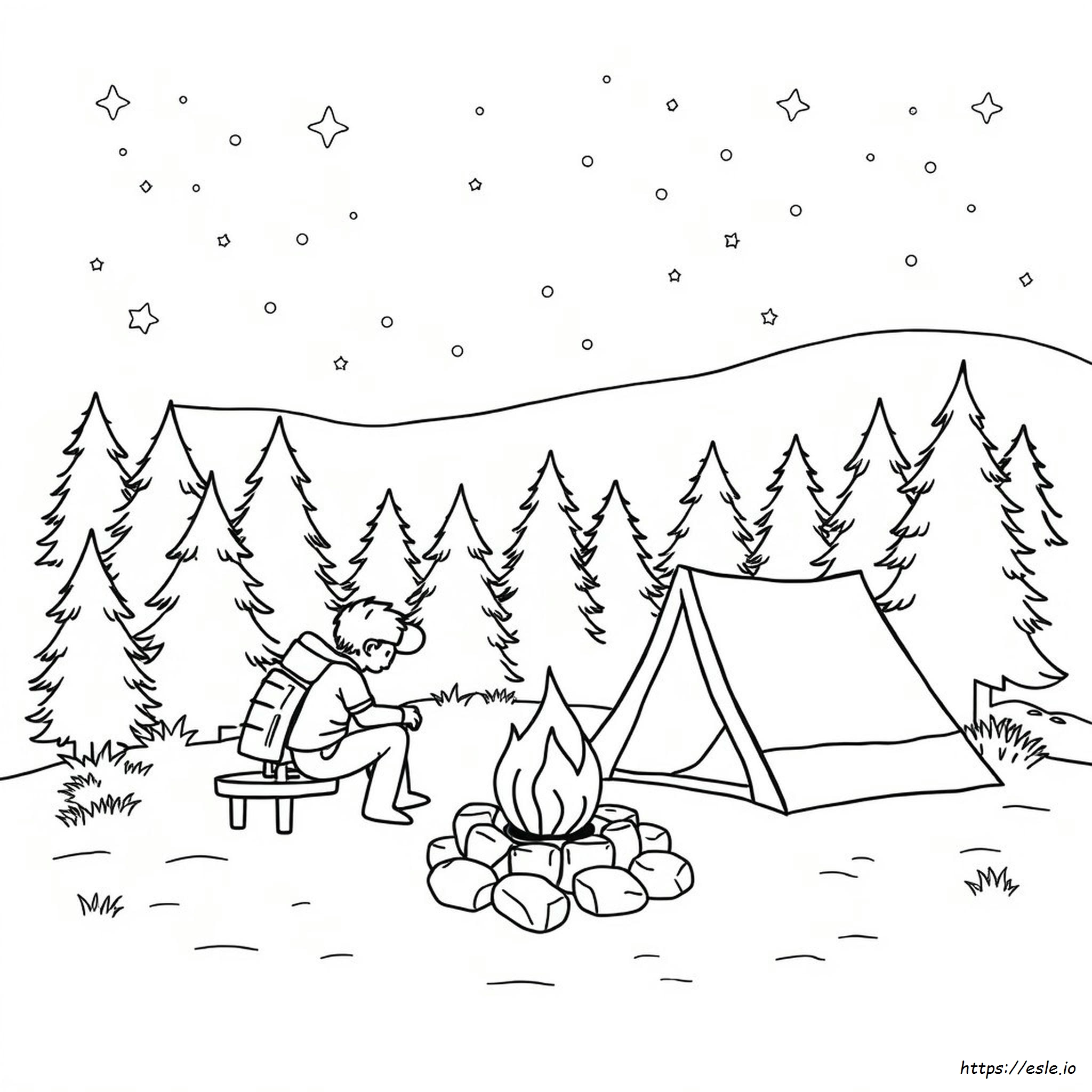 Free Coloring Pages Camping Theme