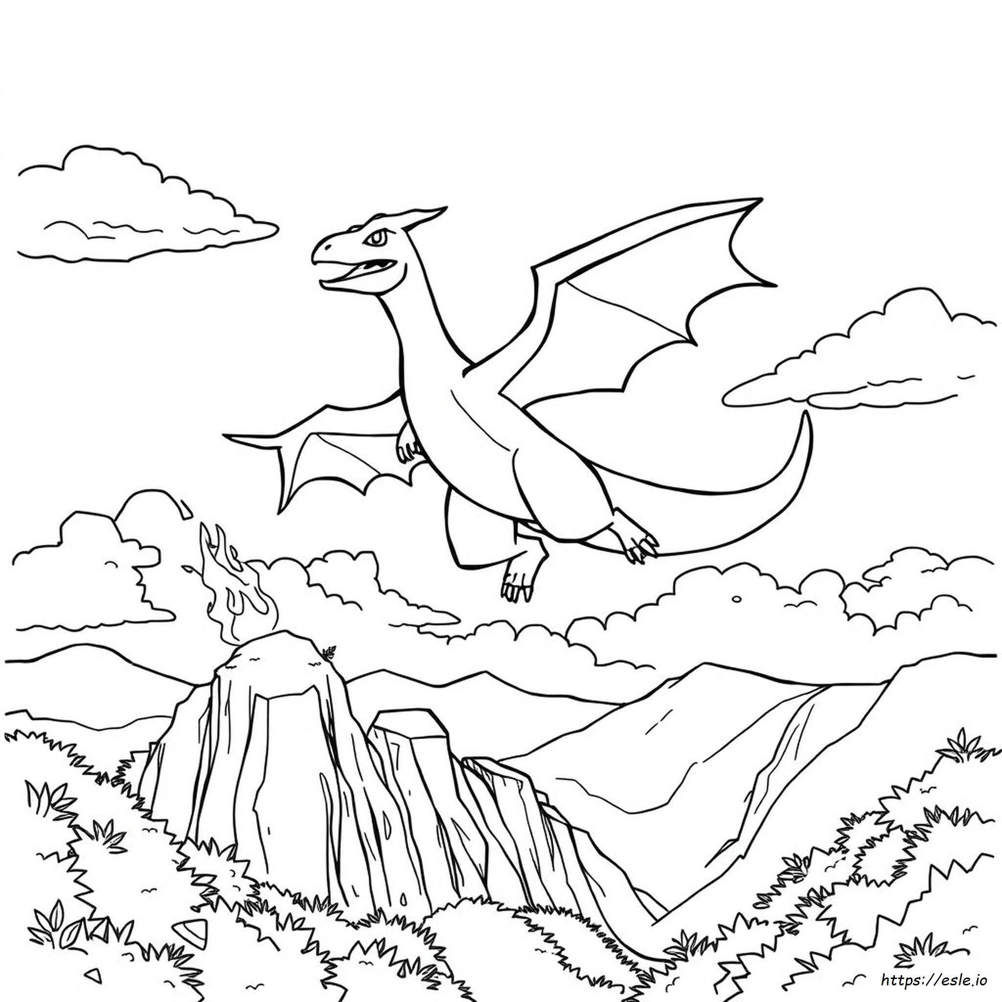 Pokemon Legendary Charizard Coloring Page