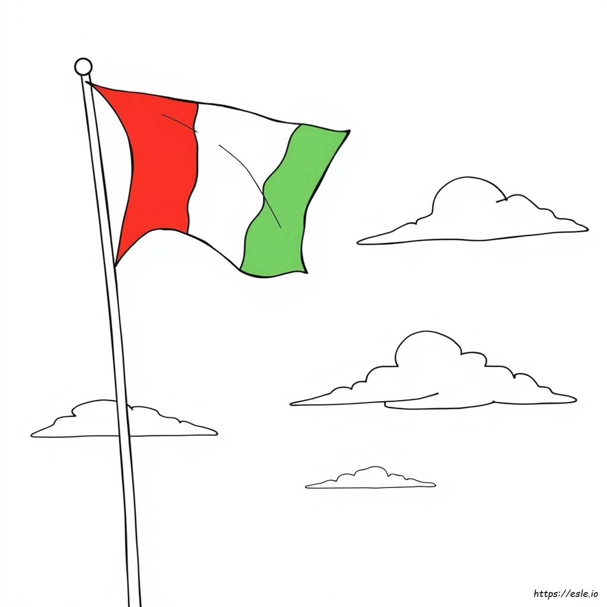 Printable Italian Flag Coloring Page