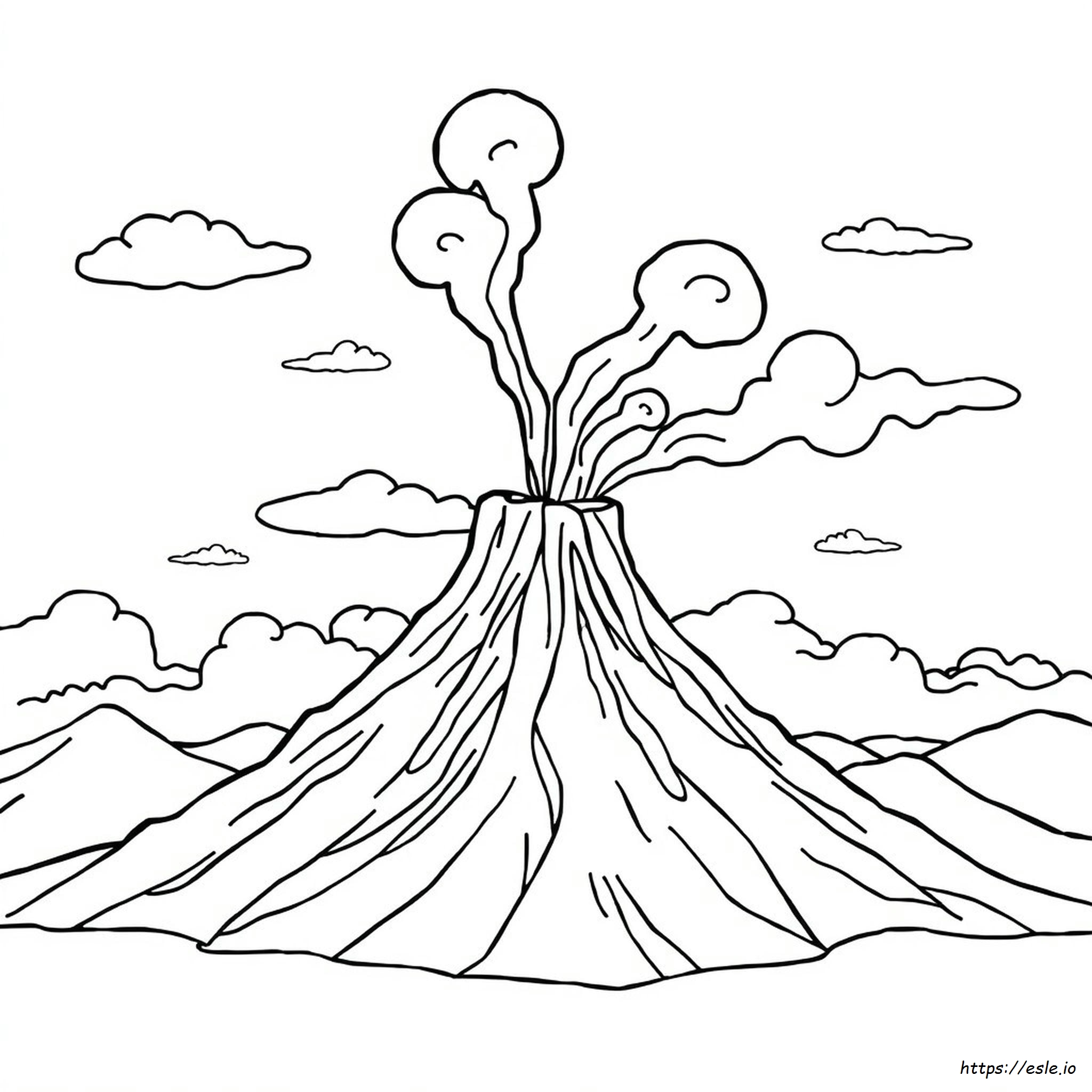 Coloring Picture Of A Volcano