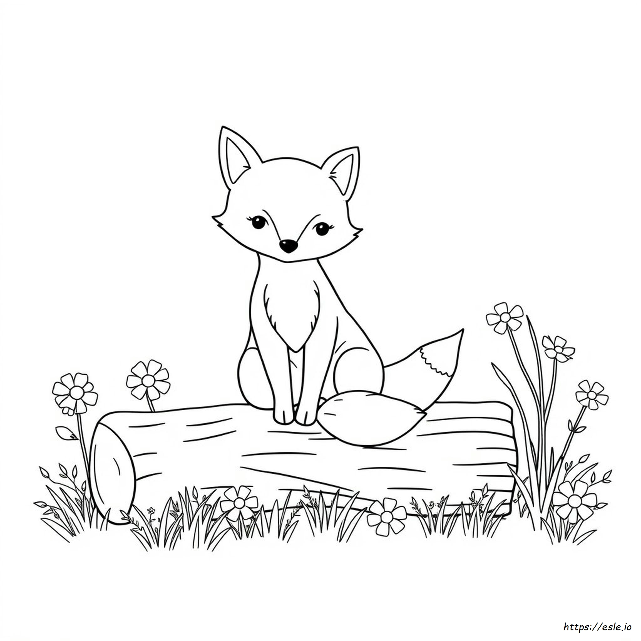 Cute Fox Colouring In