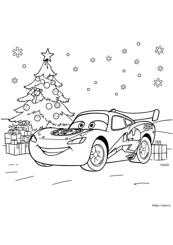 Lightning Mcqueen Christmas Coloring Pages