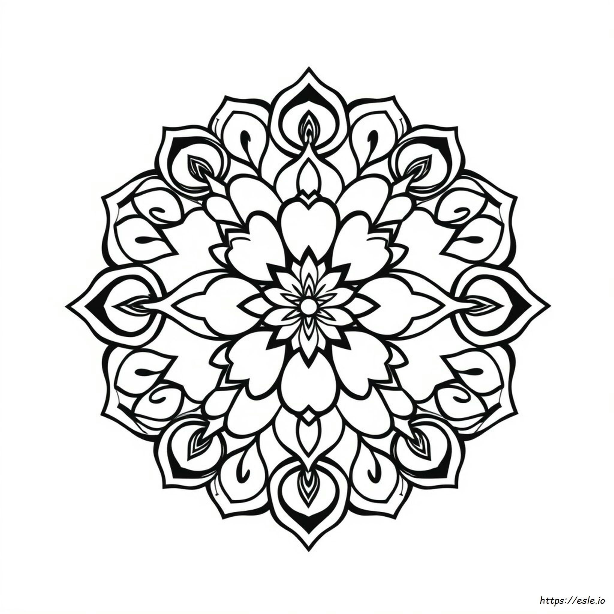 Heart Shaped Mandala Coloring Pages