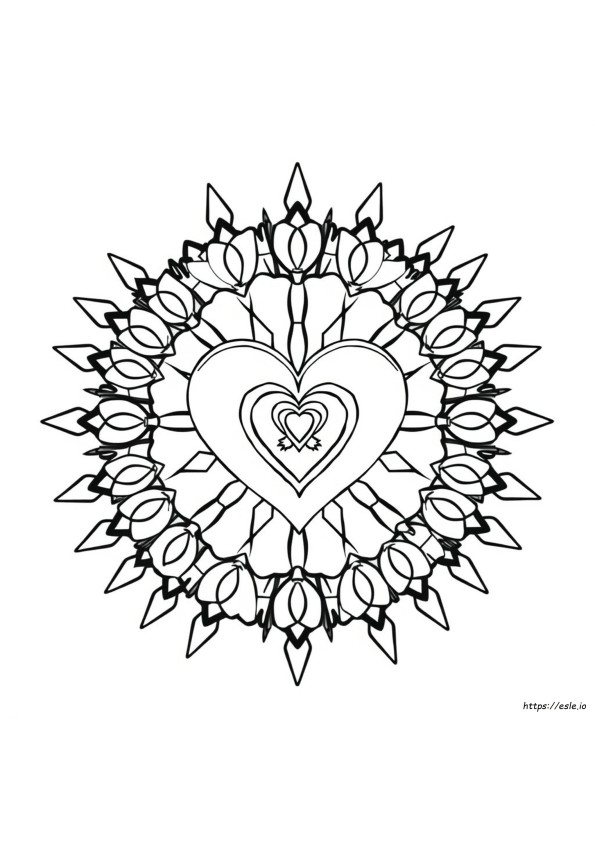 Free Heart Mandala Coloring Pages