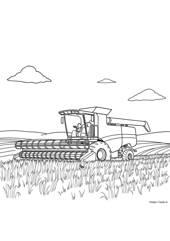 Farm Combine Coloring Pages