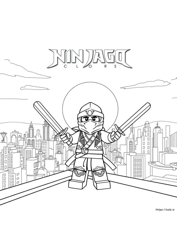 Kolorowanki Lego Ninjago Złoty Ninja