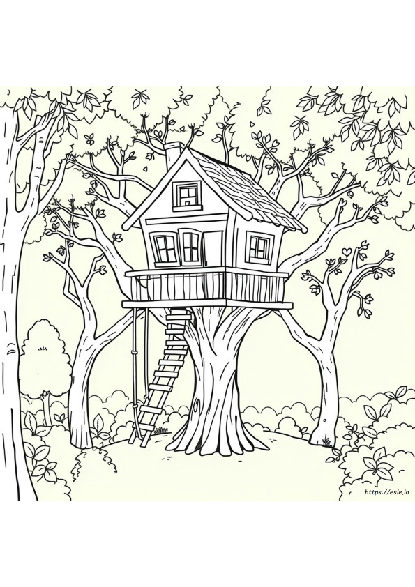 Casa Sull'albero Da Colorare