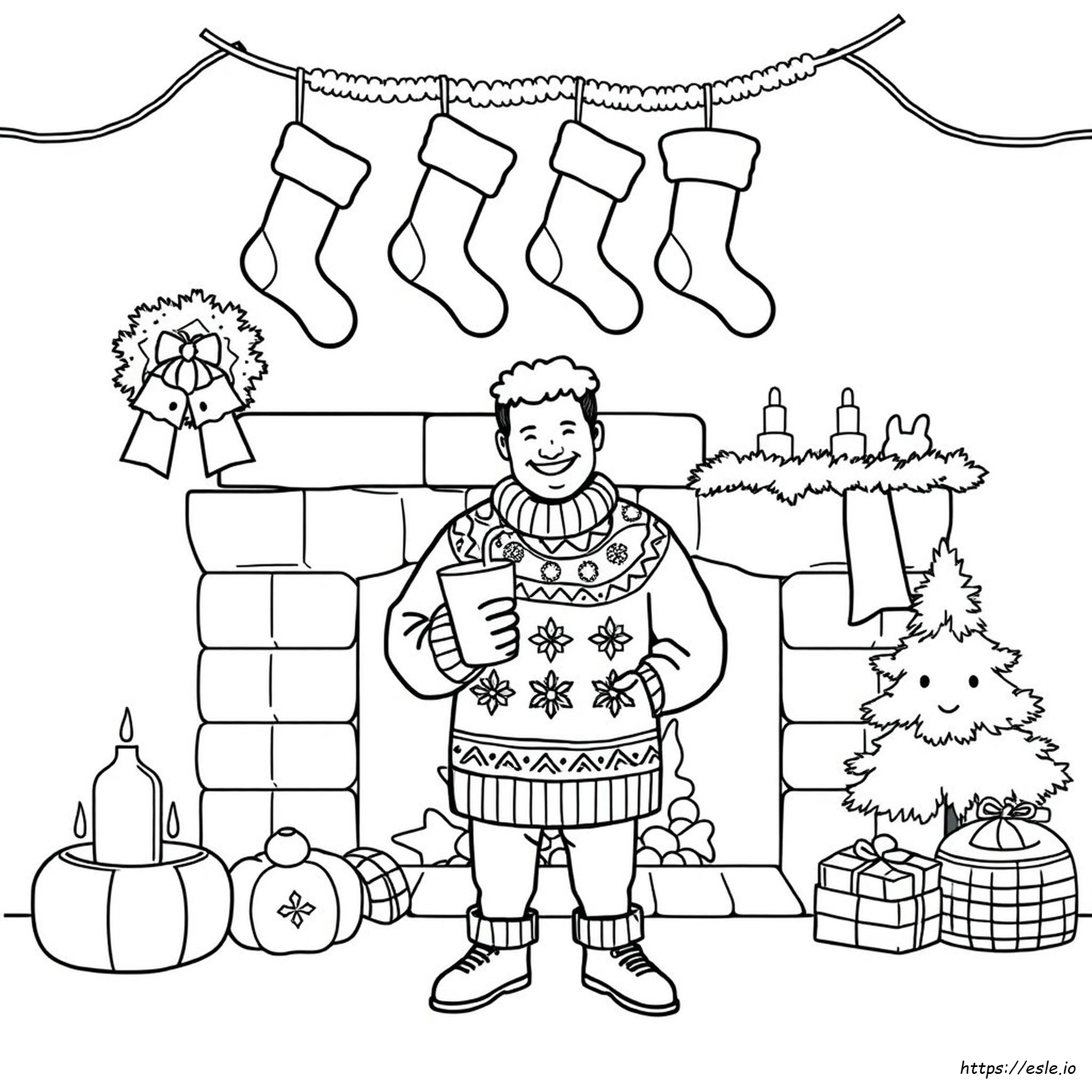 Ugly Christmas Sweater Coloring Page