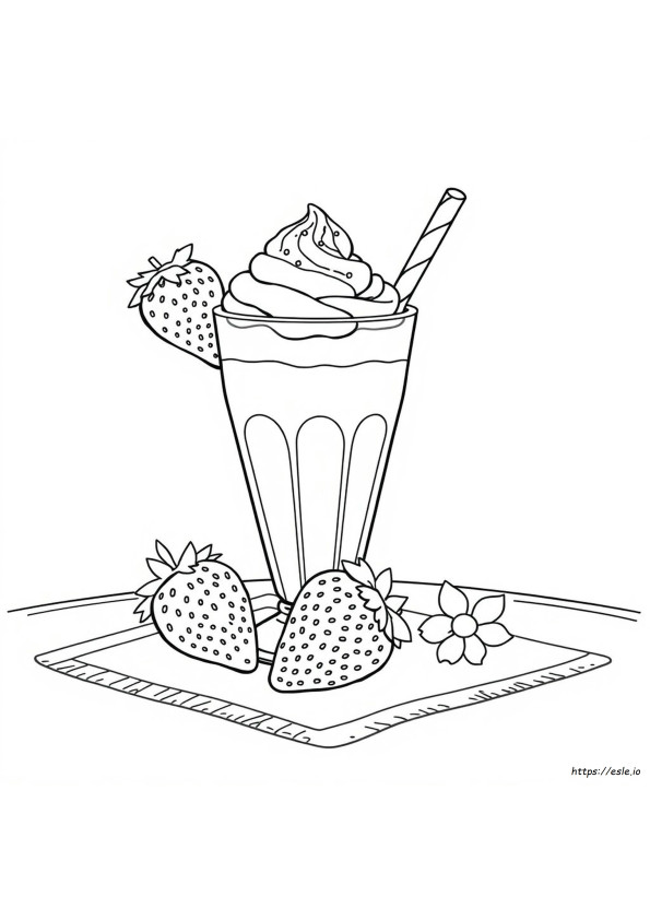 Milkshake De Morango Para Colorir