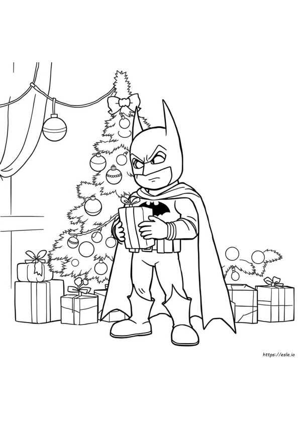 Batman Christmas Colouring Pages