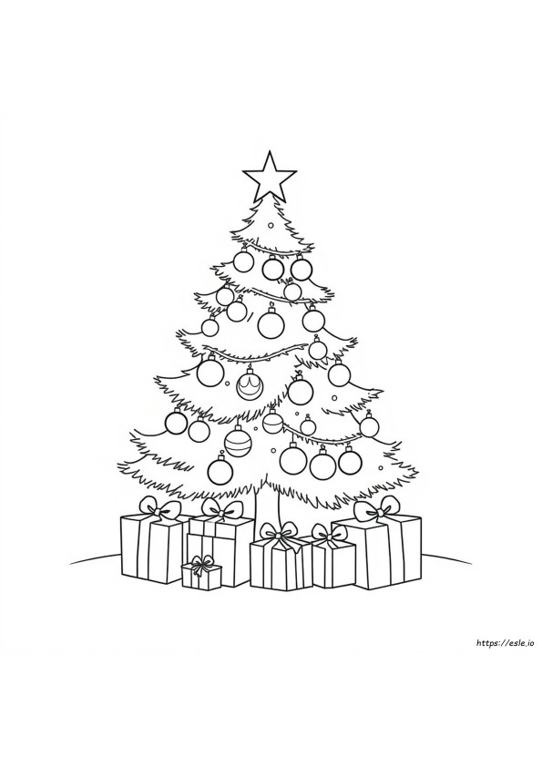 Christmas Tree With Gifts Coloring