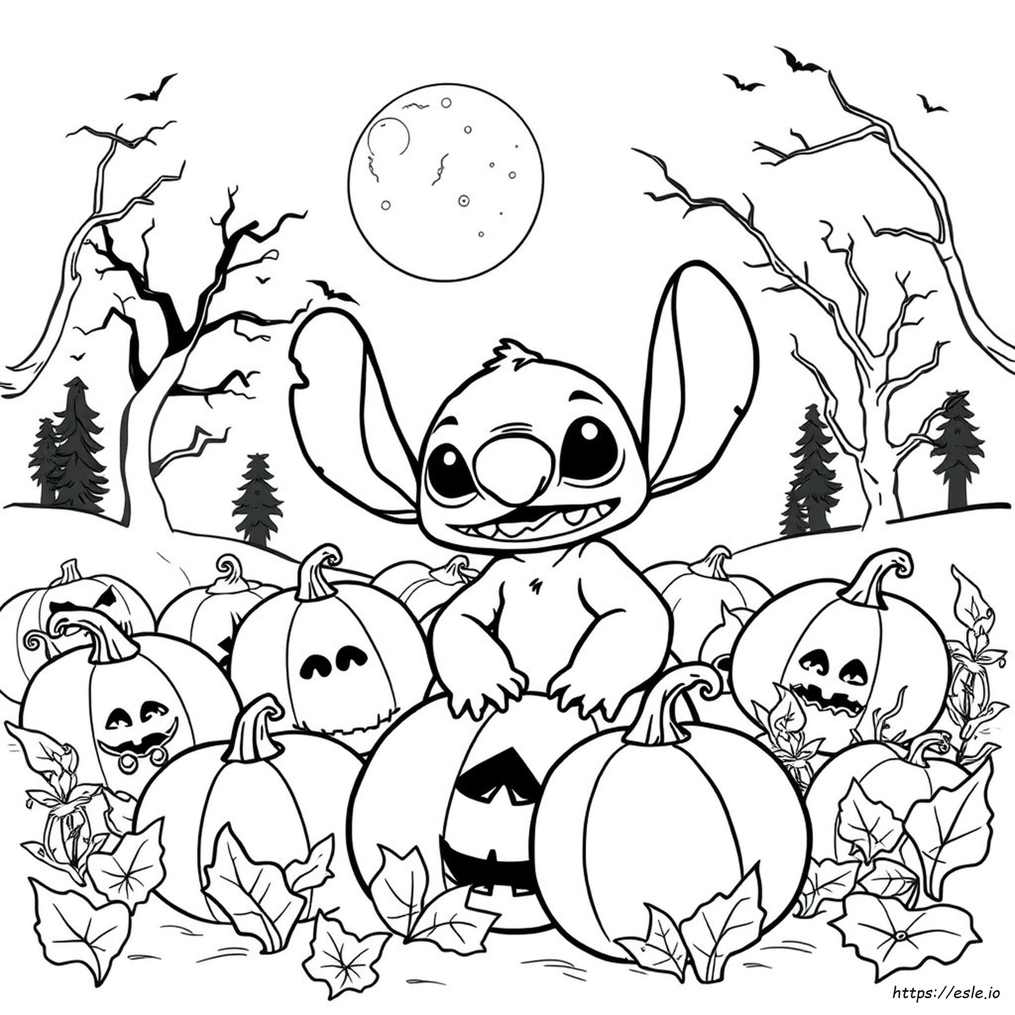 Gratis Printbare Stitch Halloween Kleurplaten kleurplaat
