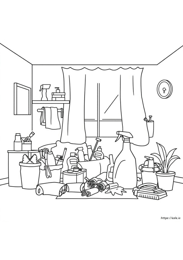 Dibujos Para Colorear De Productos De Limpieza