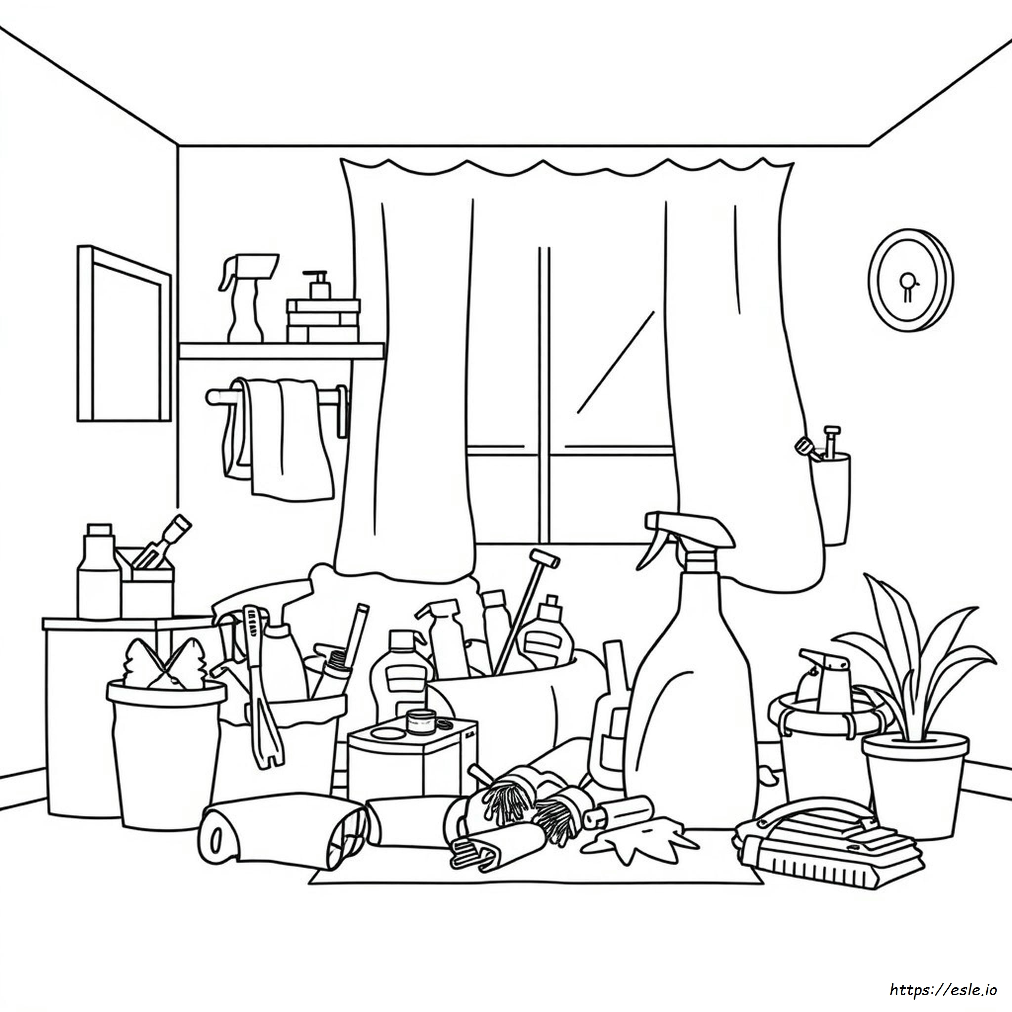 Dibujos Para Colorear De Productos De Limpieza