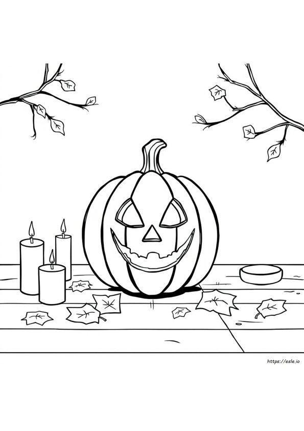 Gambar Mewarnai Labu Halloween
