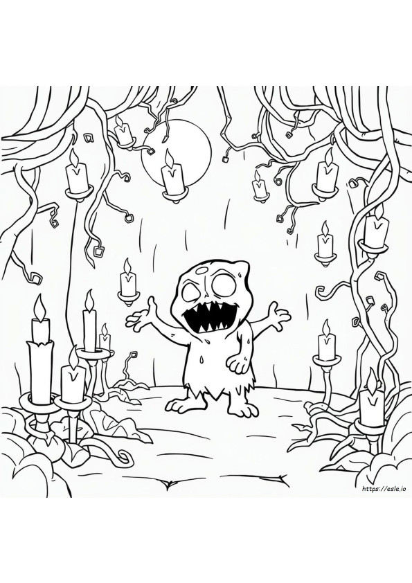 Nightmare Huggy Wuggy Coloring Page