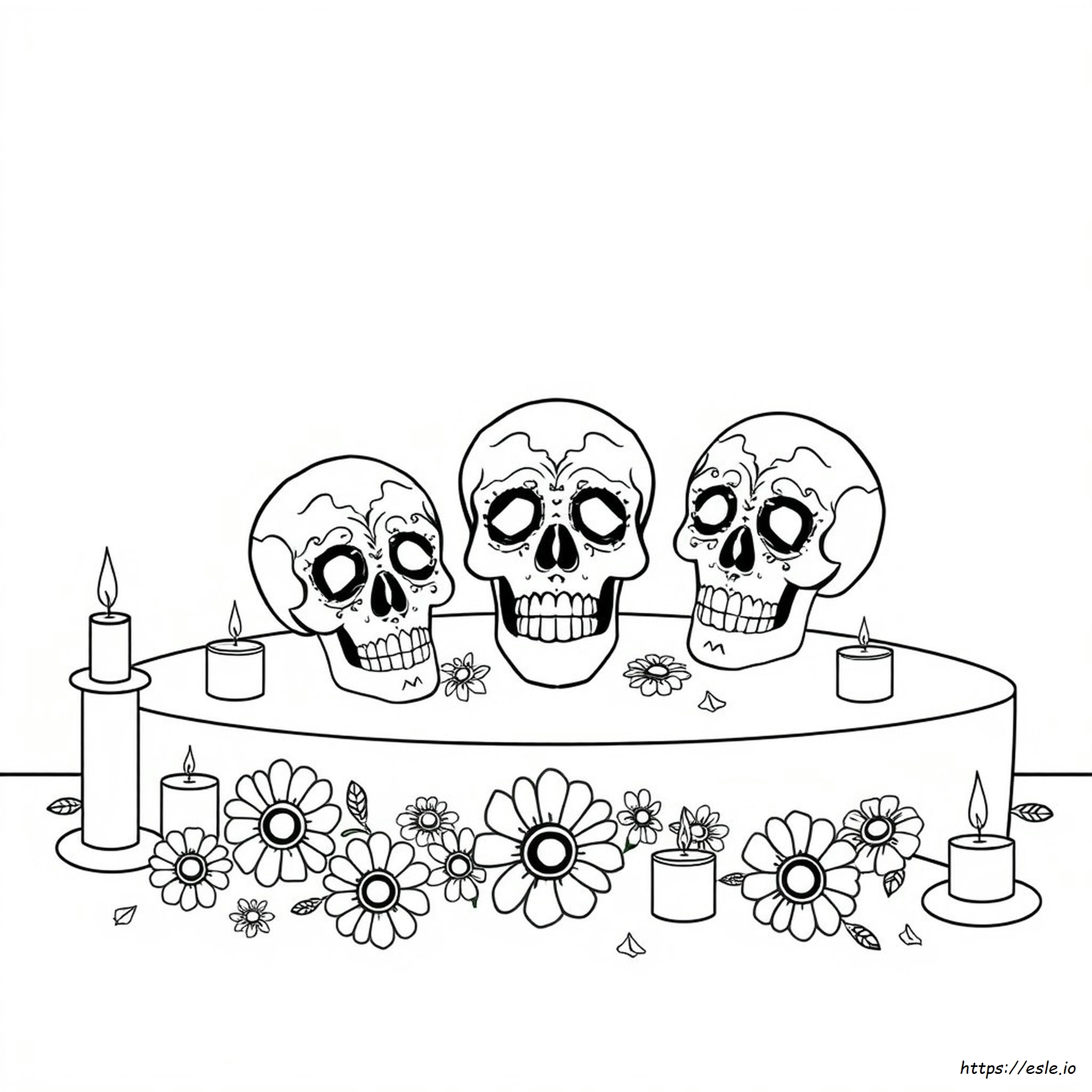 Simple Sugar Skull Coloring Pages