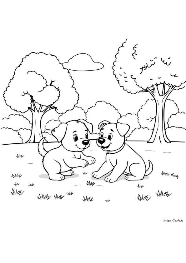 Dog And Puppy Colouring Pages