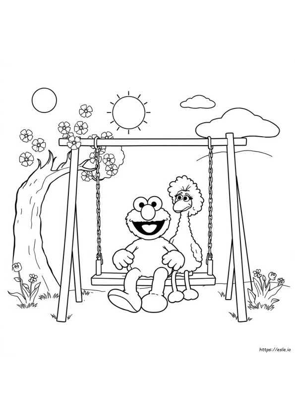 Elmo Ve Edi Boyama Sayfaları