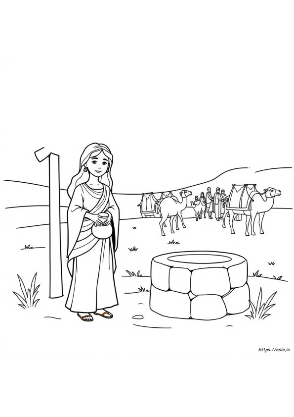 Rebekah At The Well Coloring Pages