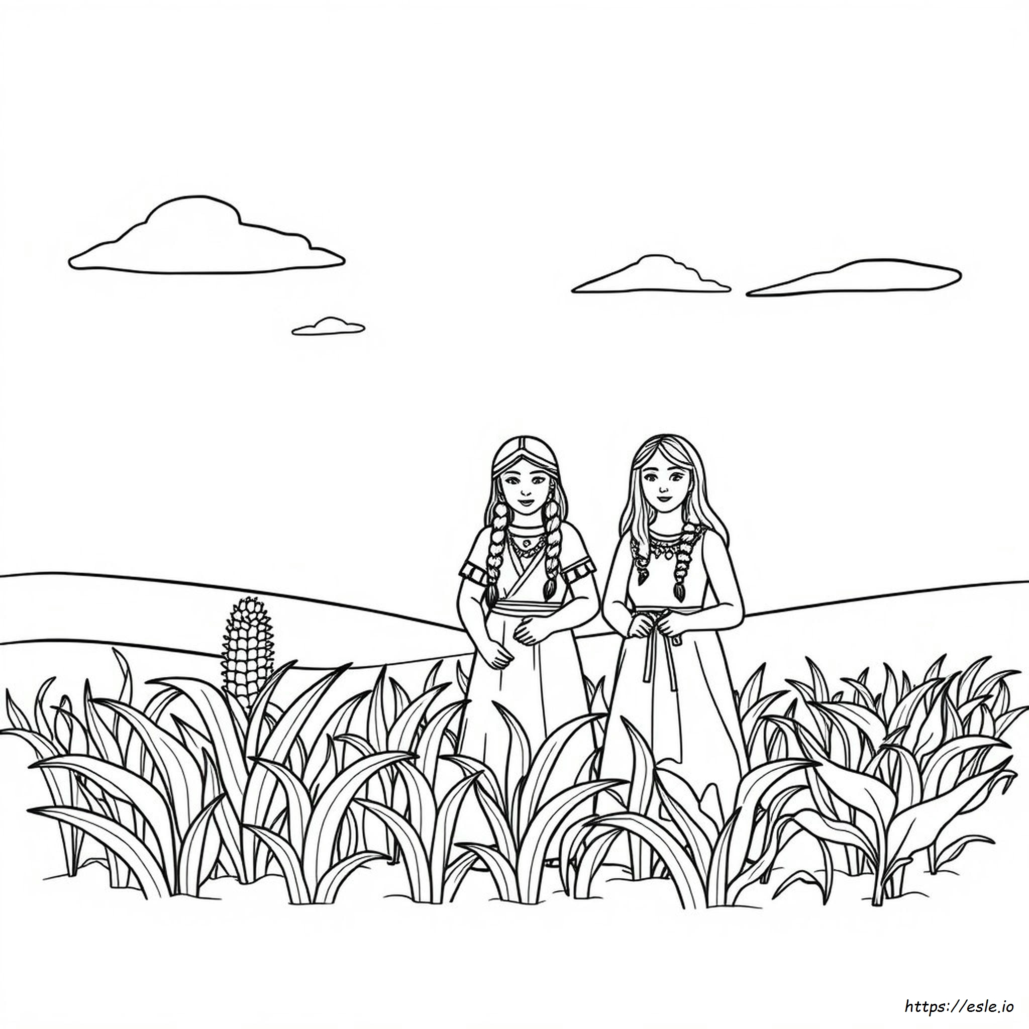 Native American Three Sisters Coloring Page
