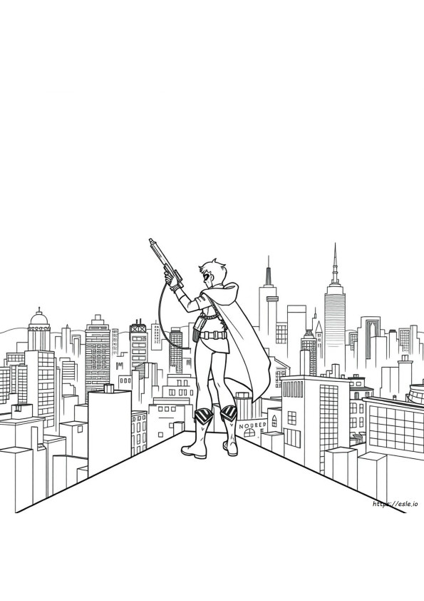 Damian Wayne Robin Gambar Mewarnai