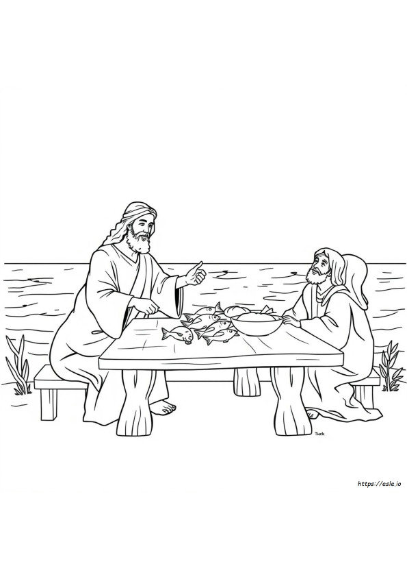 Jesus Kocht Frühstück Ausmalbilder