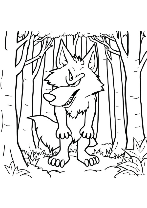 Lobo Mau Para Colorir