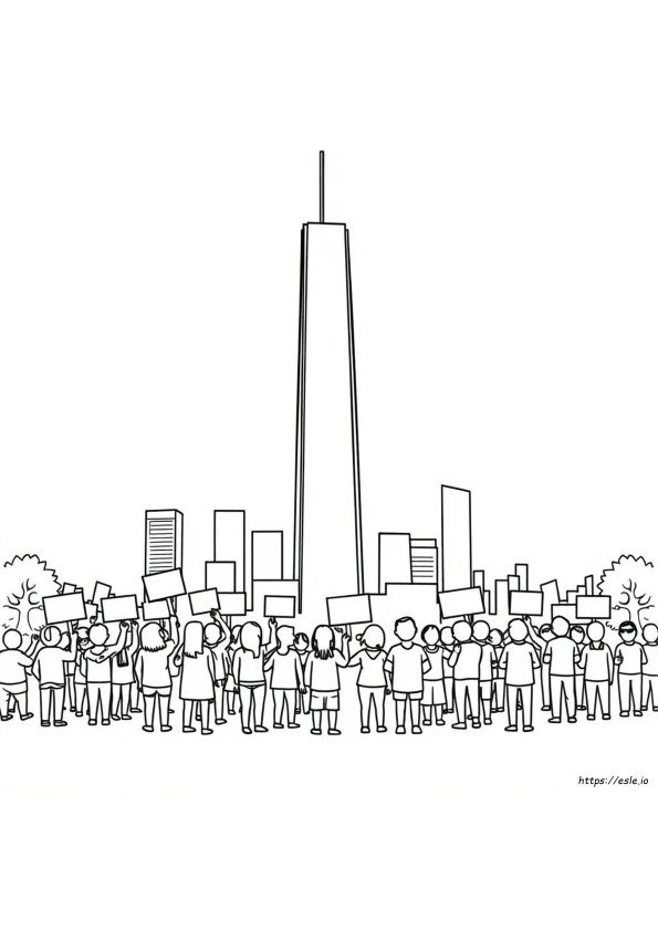 9/11 Coloring Page For Kids