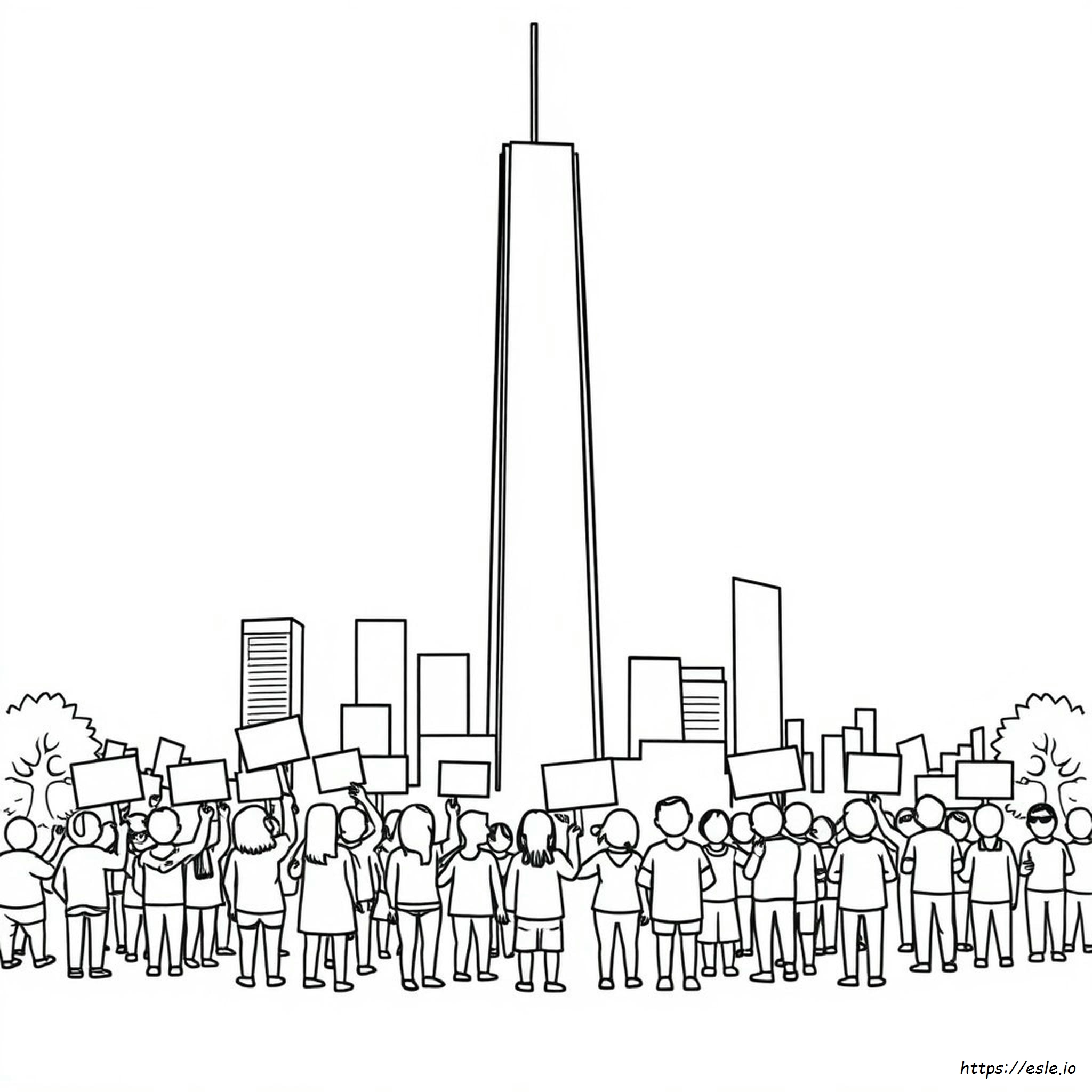 Página Para Colorear Del 11 De Septiembre Para Niños