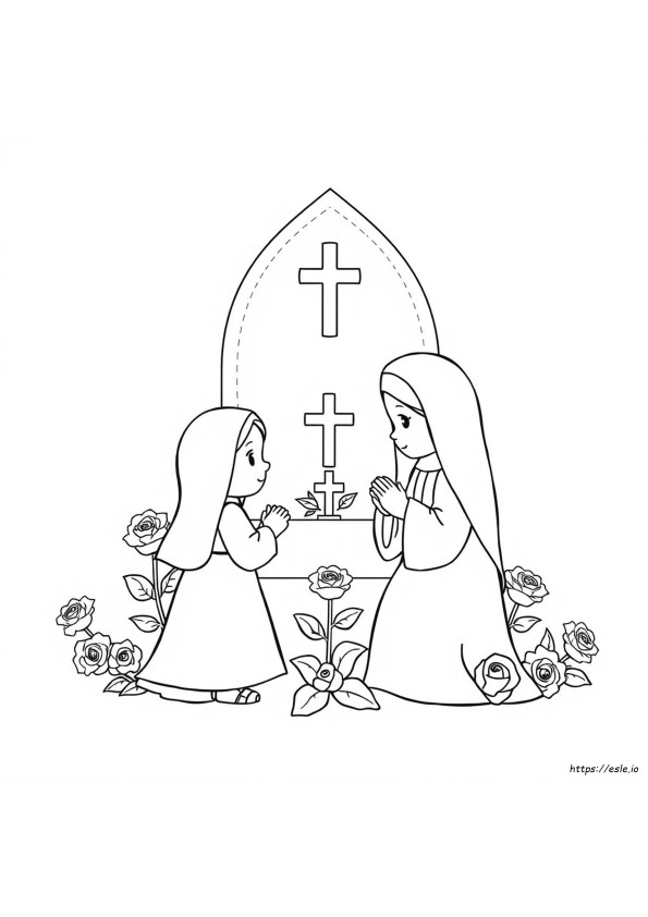 St Therese Little Flower Coloring Page