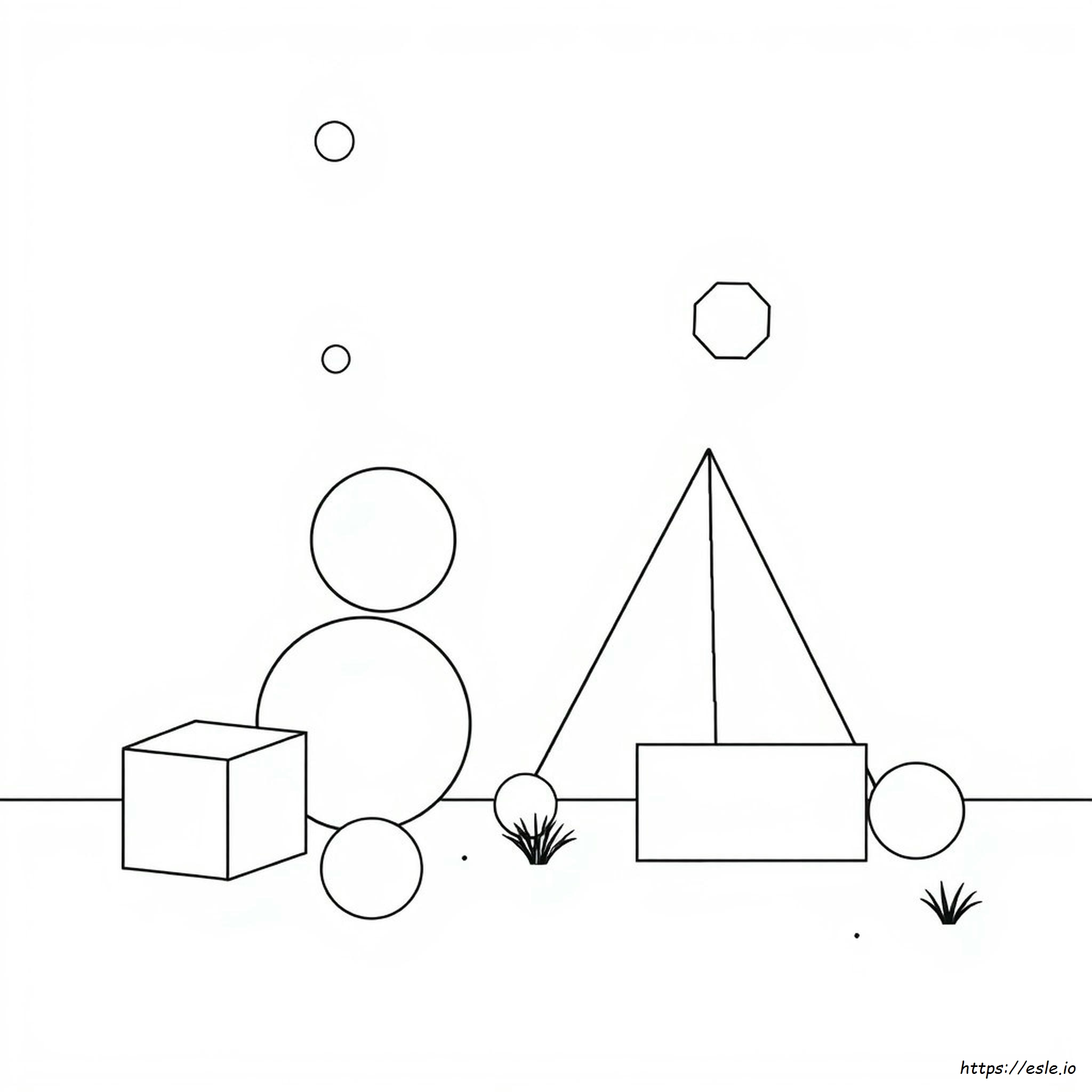 Pagini De Colorat Cu Forme Geometrice Simple Și Ușoare