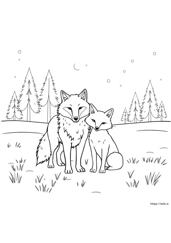 Wolf And Fox Coloring Pages