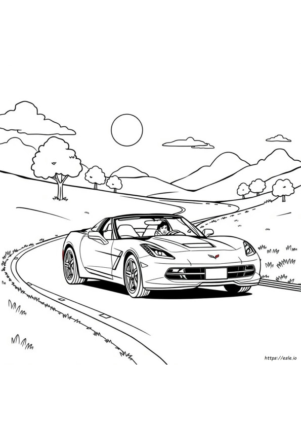 Corvette Para Colorir Grátis Para Imprimir