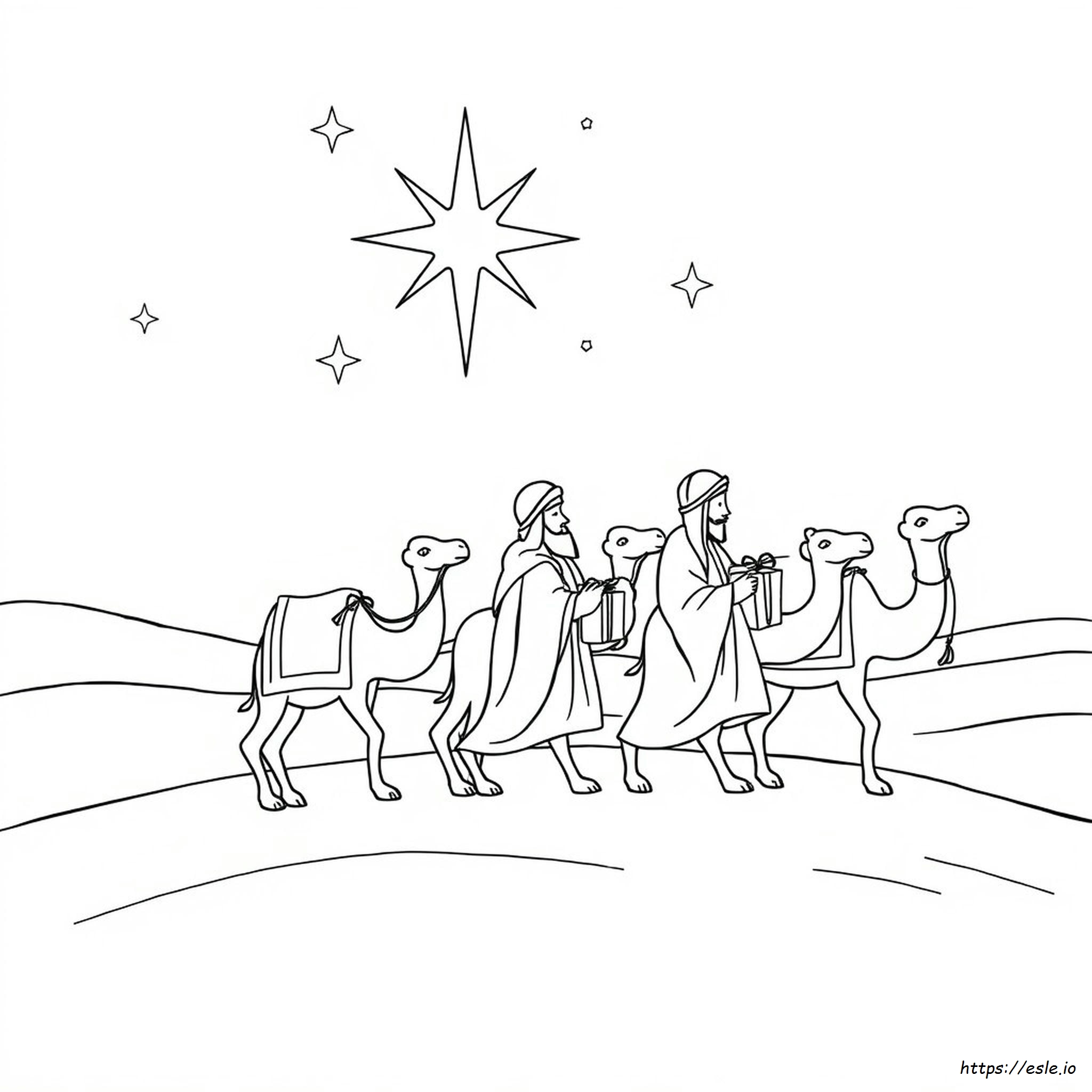 Wise Men Colouring Page