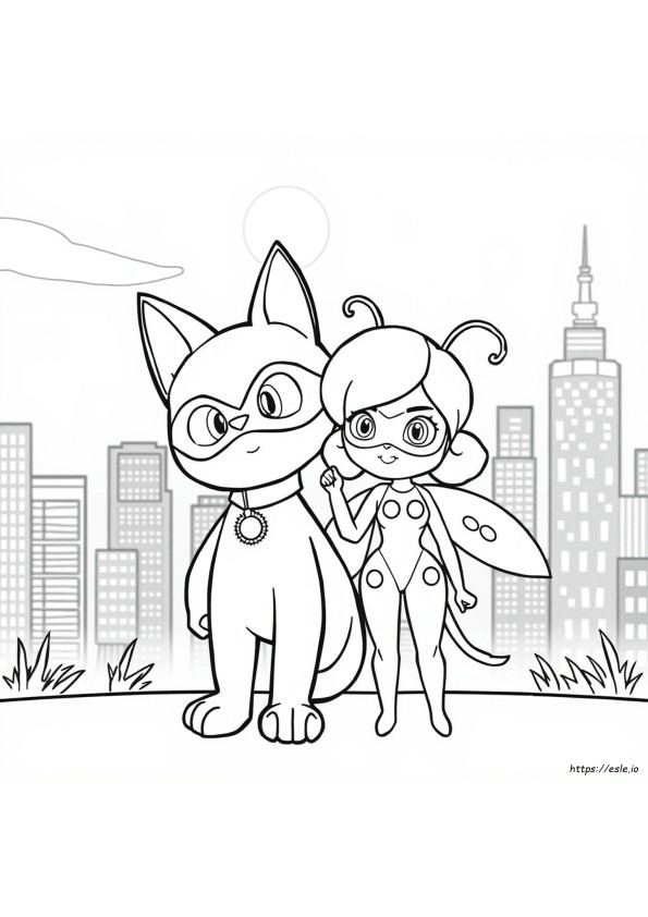 Cat Noir Miraculous Coloring Pages