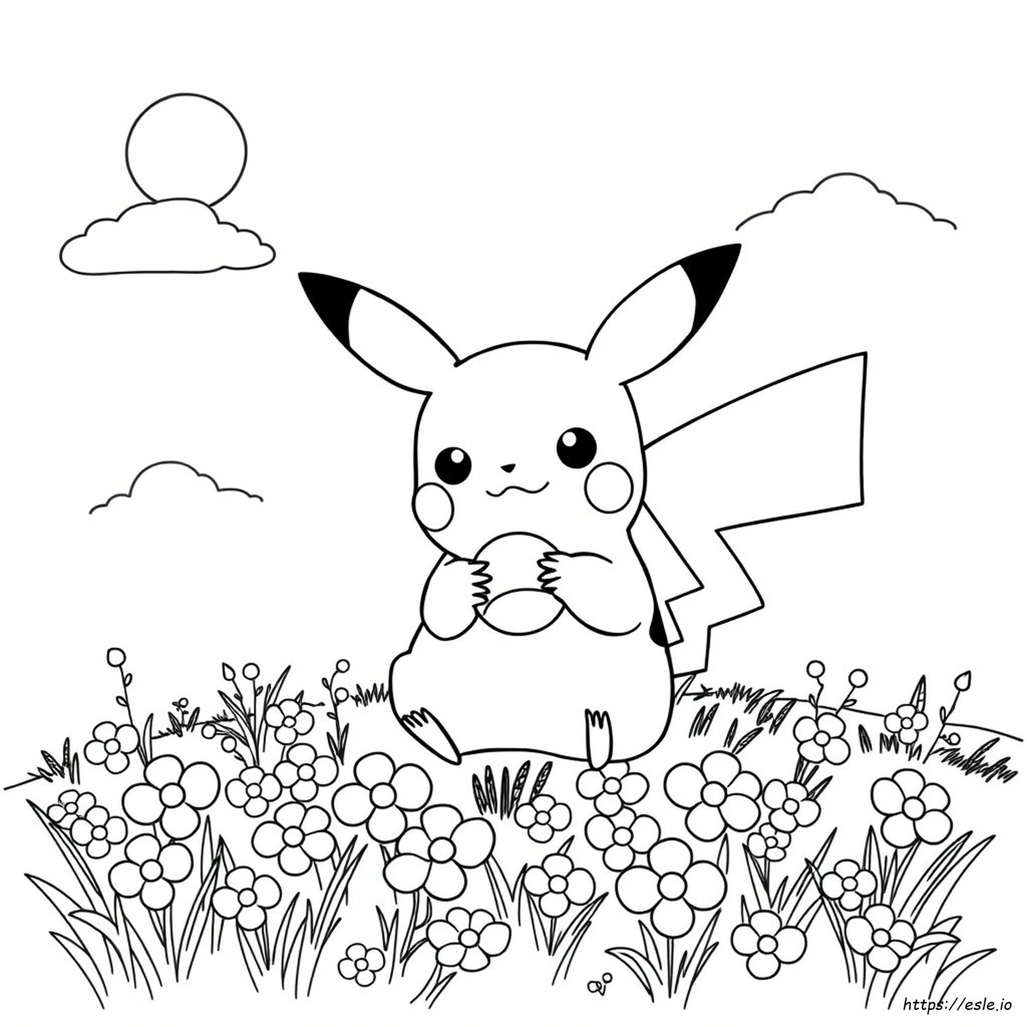 Pagini De Colorat Pikachu Kawaii