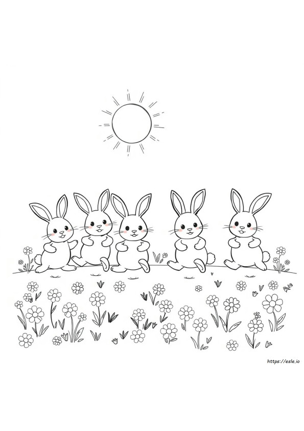 Kolorowanki Zajączki Sunny Bunnies Hopper