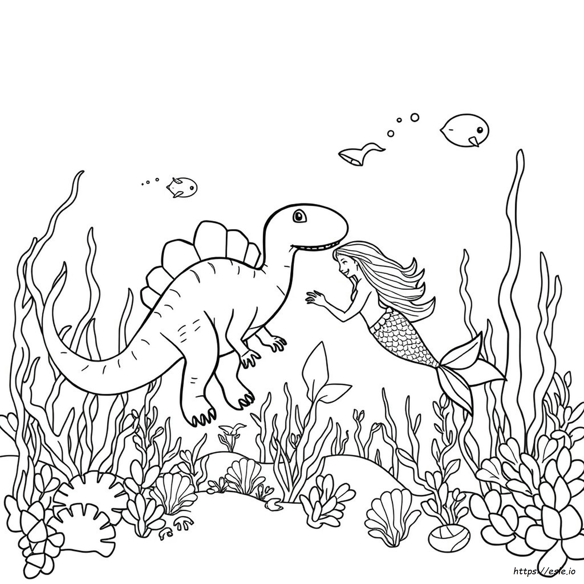Dinosaurier Meerjungfrau Ausmalbilder