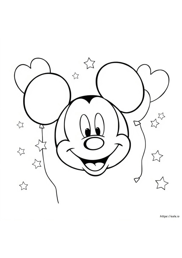 Kepala Mickey Mewarnai Gambar