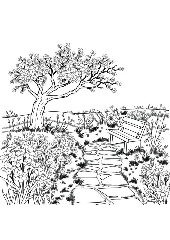 Spring Garden Flower Garden Coloring Pages